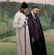 Mikhail Nesterov Philosophers depicts Symbolist thinkers Pavel Florensky and Sergei Bulgakov USA oil painting artist